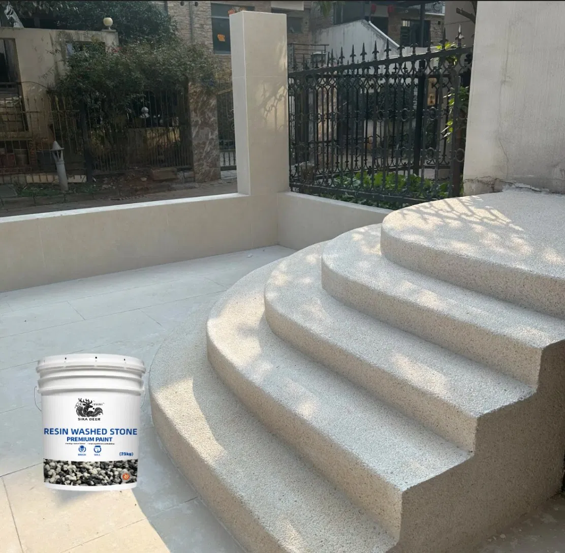 Waterproof Durable Resin Washed Stone Floor Paint Easy Maintenance Skid Resistance Non-Toxic