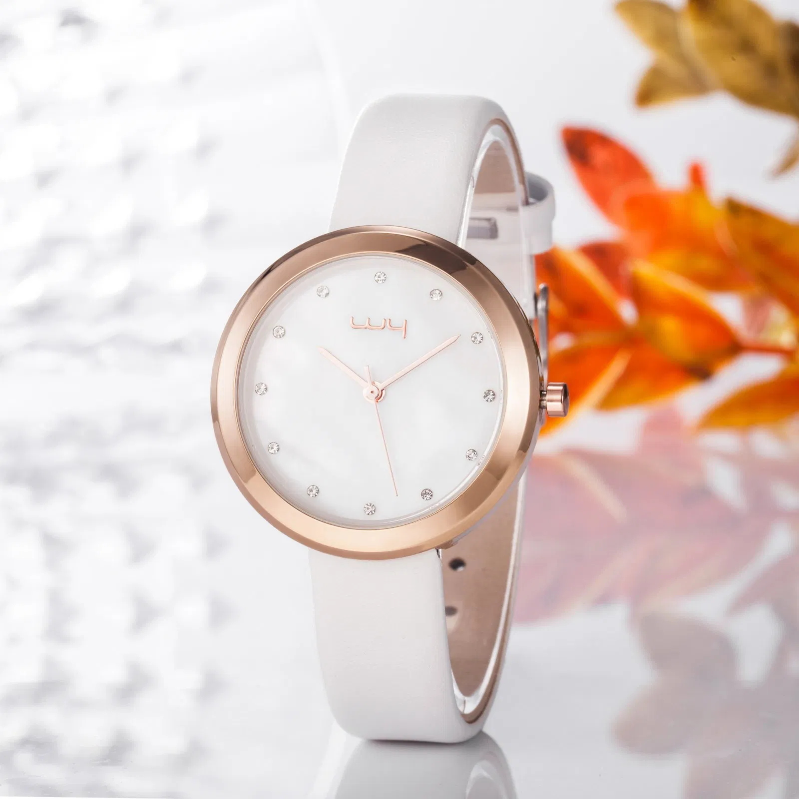 Custom Ladies Leather Quartz Wist Watches Woman Alloy Watch Wy-060