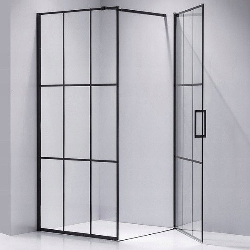 OEM Factory Supply Alloy Custom Tempered Glass Black Frame Shower Rooms Enclosure