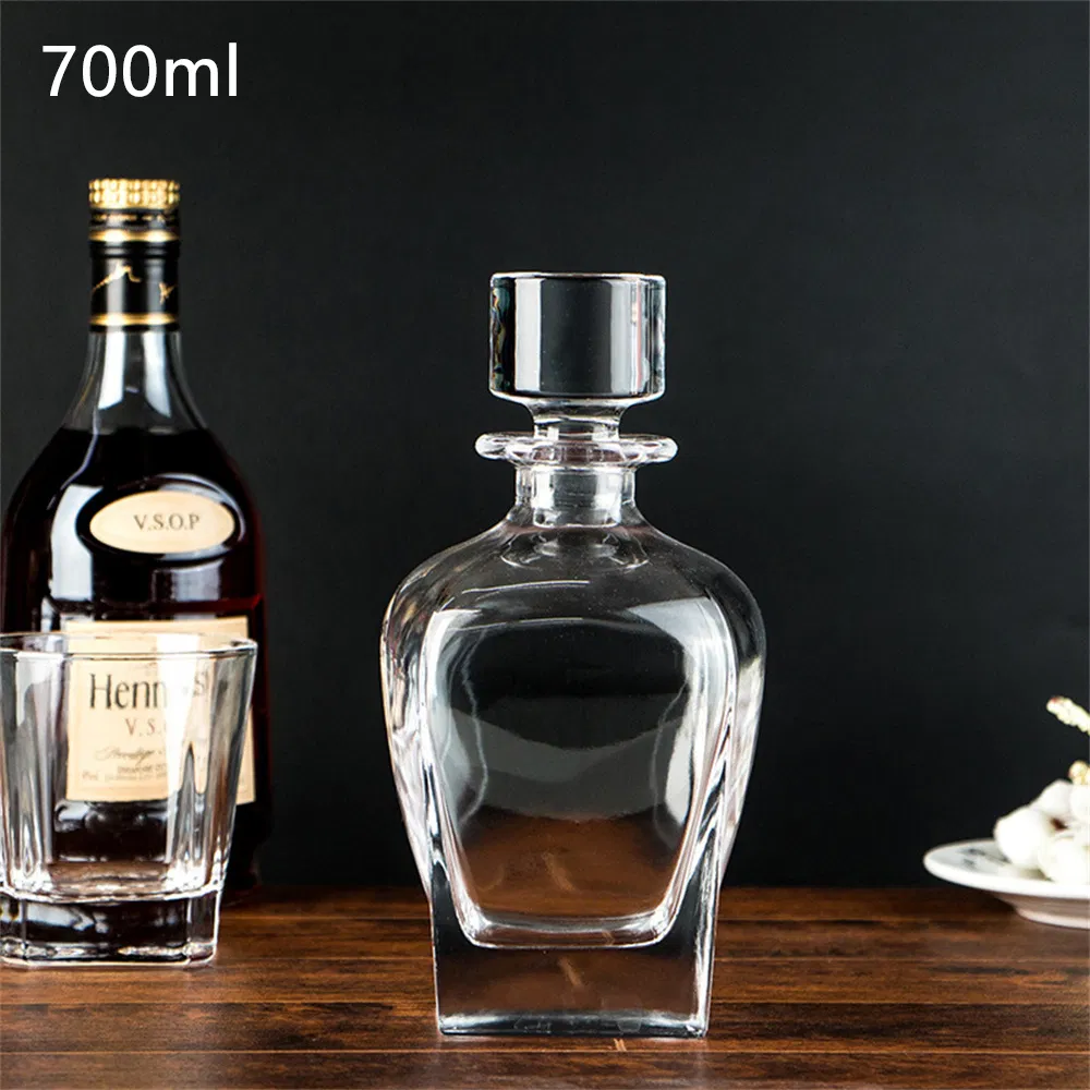 750ml High Quality Creative Carved Round Whiskey Glass Bottle Whiskey Wine Decanter