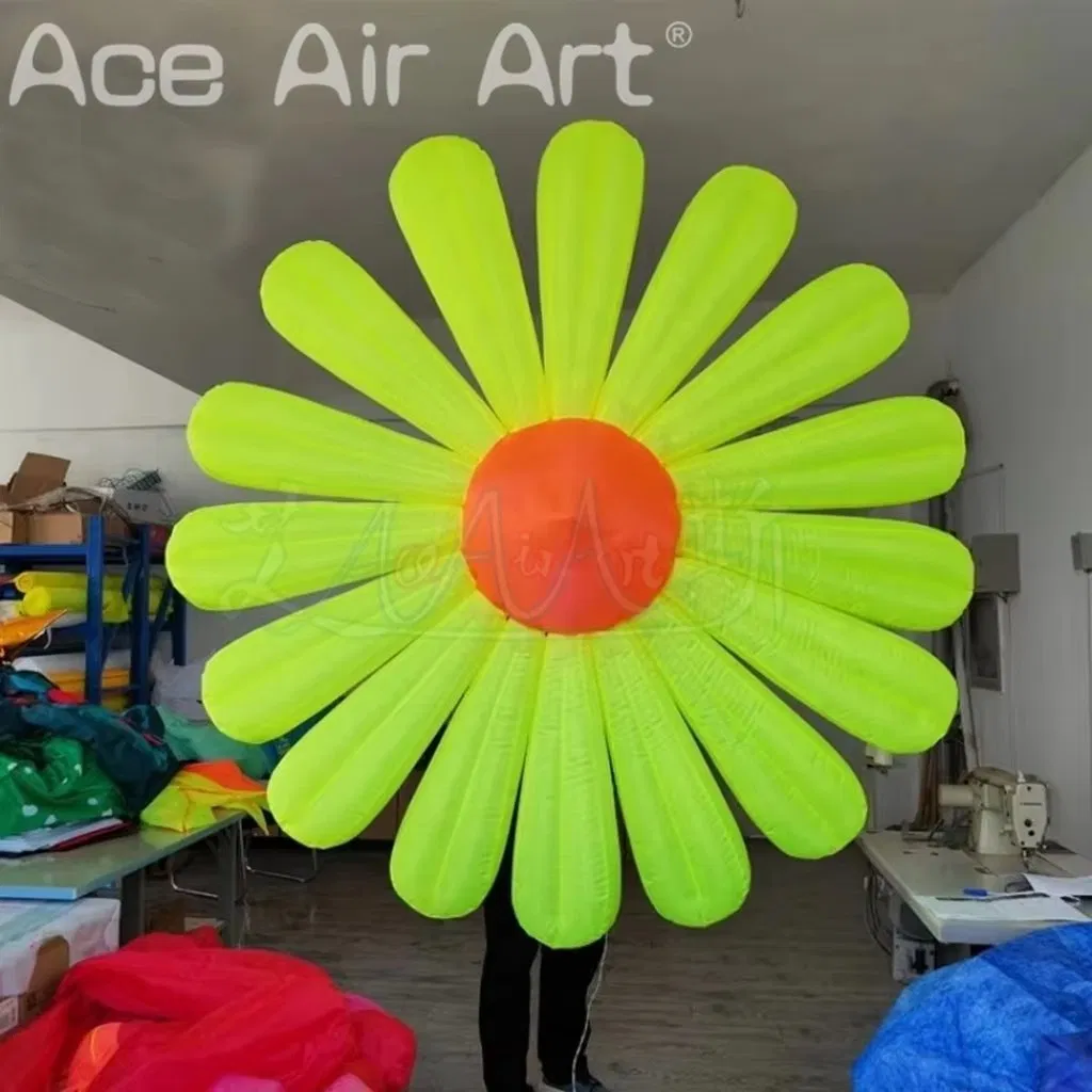 LED Lighting Inflatable Daisy Flower Hanging Props for Festival Carnival