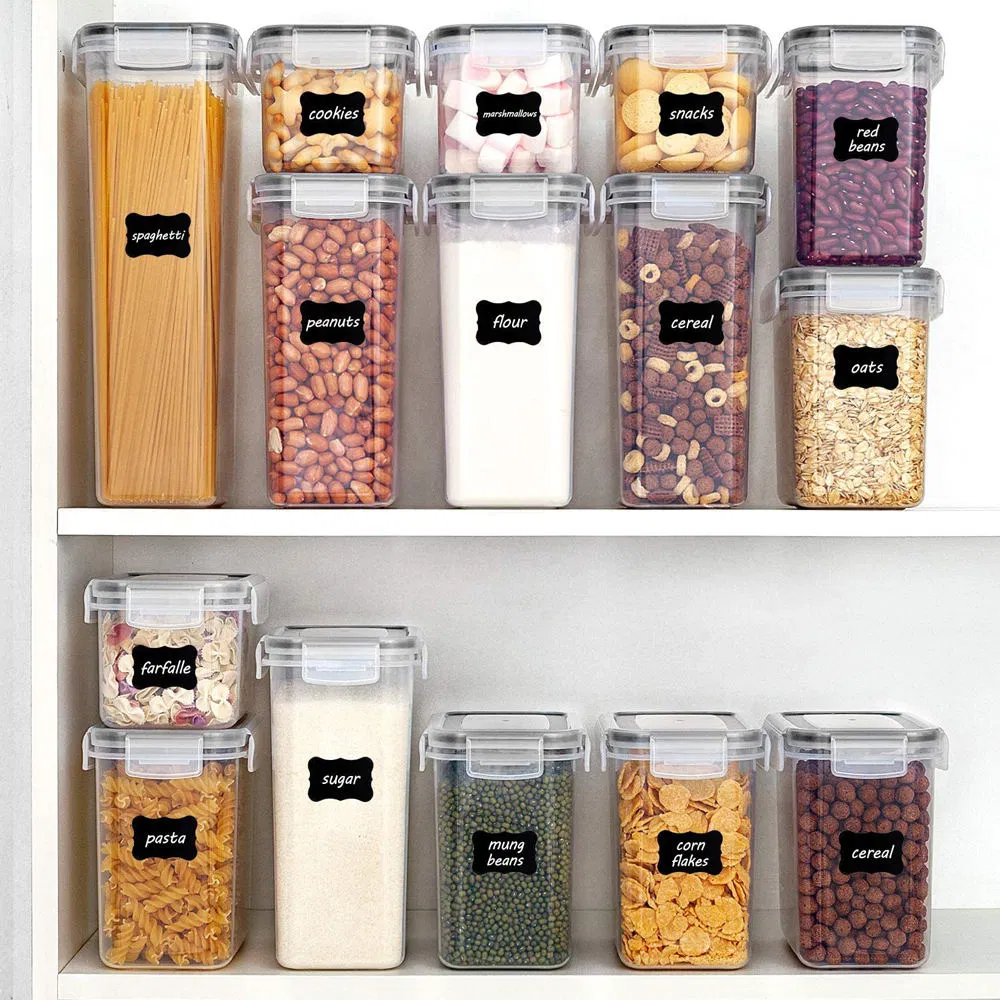 Clear Fresh Pantry Canisters Airtight Food Storage Kitchen Spice Dry Goods Organizers Plastic Canisters