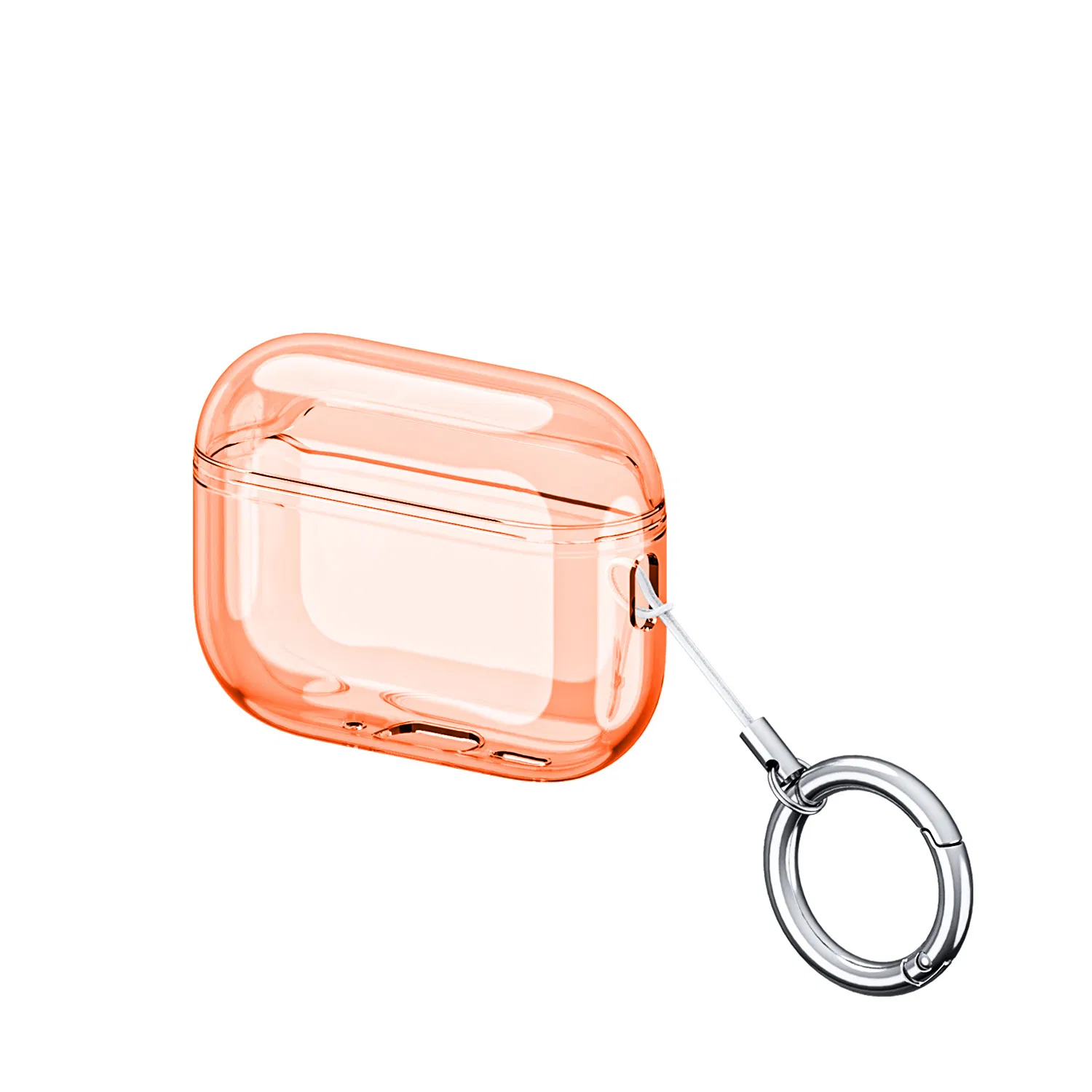 Чехол для AirPods Pro 3 2025, прозрачный, с карабином