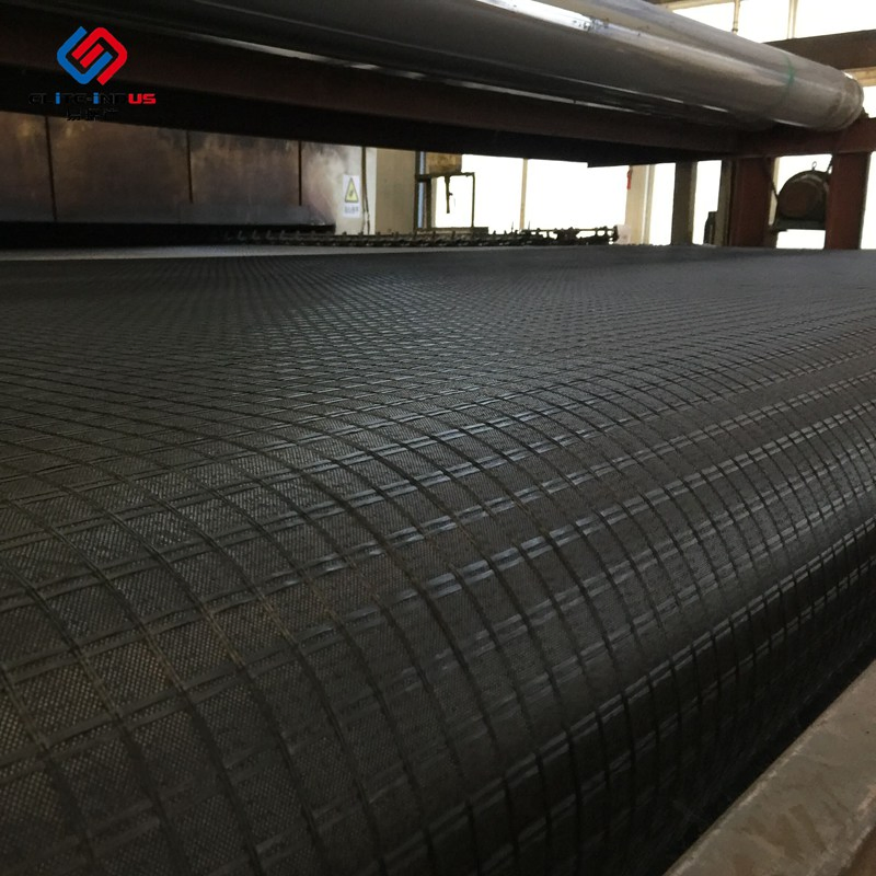 Coated Bitumen Nonwoven Geotextile Stitched Polyester Fiberglass Geogrid