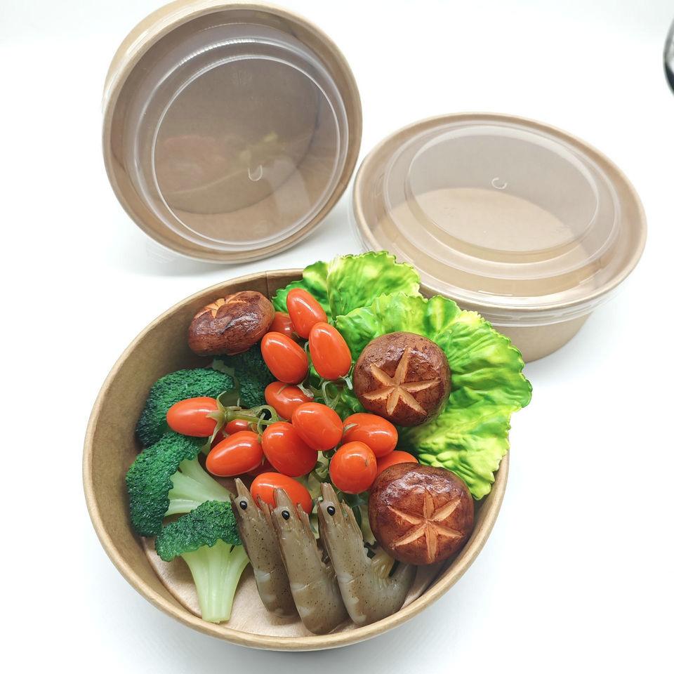 Taichen Modern Kraft Paper Saladnbowl with Lid