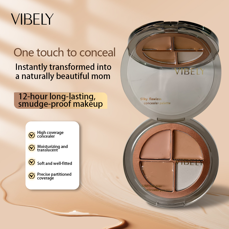 4-Color Facial Concealer Contouring Palette Long-Lasting Waterproof Oil Control Concealer Palette