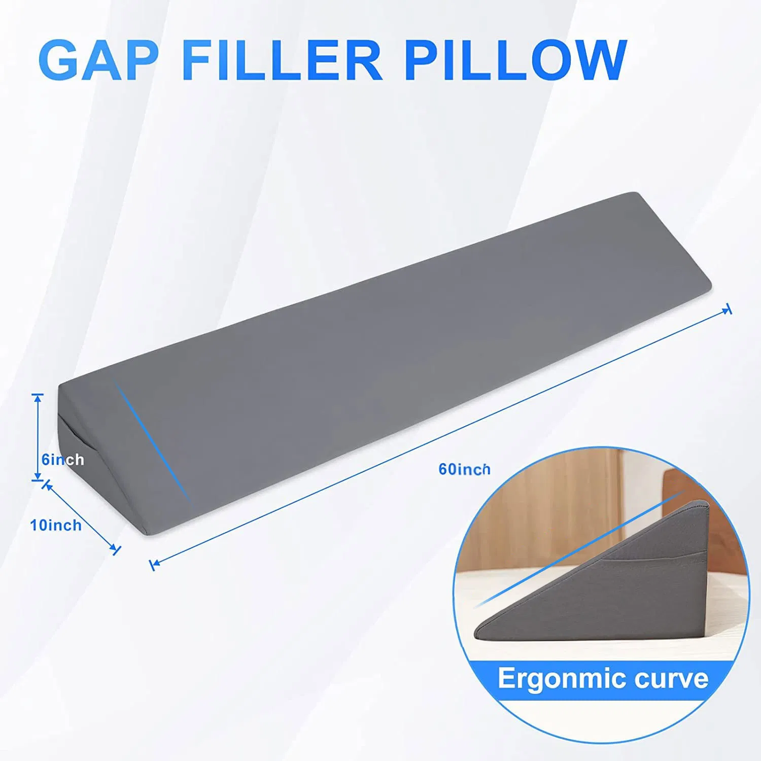 Custom Headboard Gap Wedge Pillow Home Bed Mattress Gap Pillow