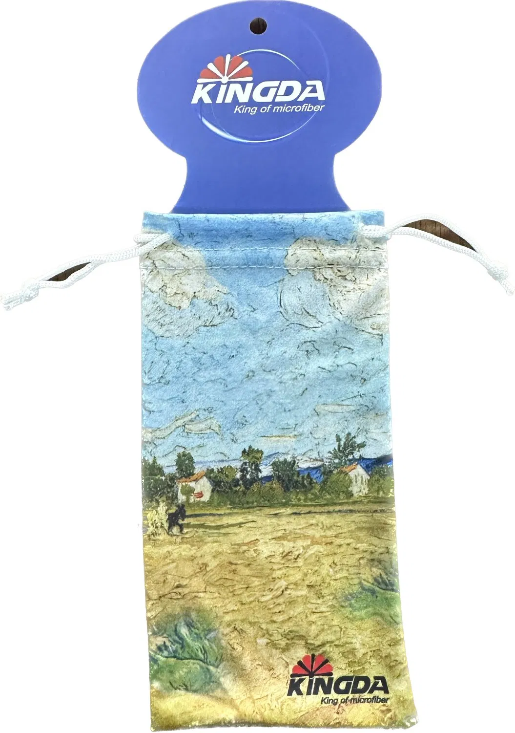 Custom Logo Printed Microfibre Drawstring Sunglasses Eyeglasses Bag