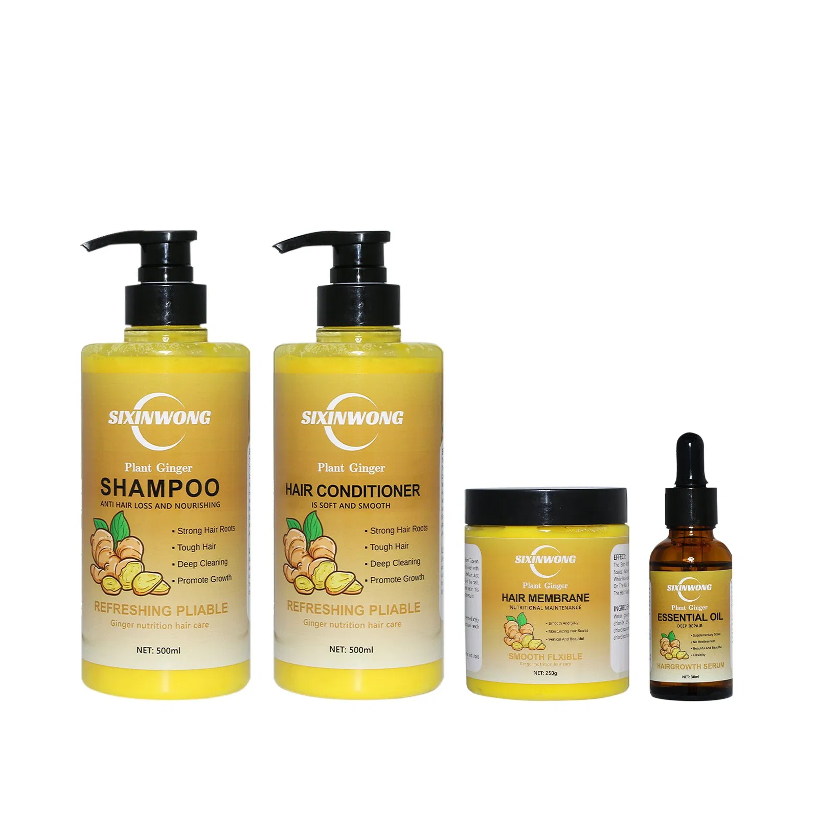 Beauty Cosmetics Hair Care Prevention Hair Loss Plant Ginger Shampoo Conditioner Set