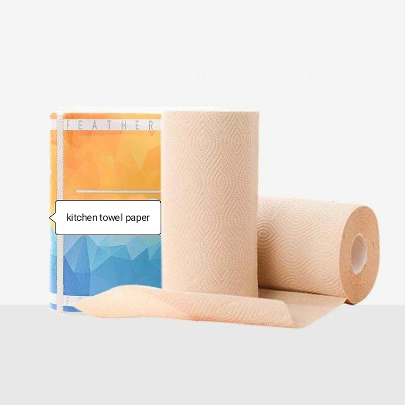 Hygienic Disposable Kitchen Paper Towel Full Embossing Printed Kitchen Paper Towels Tissue Roll