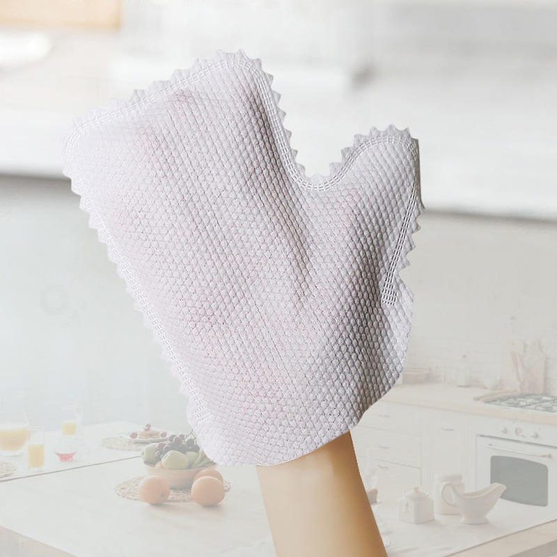 Household Microfiber Thick Dust Free Gloves Cleaning Nonwoven Washing Gloves