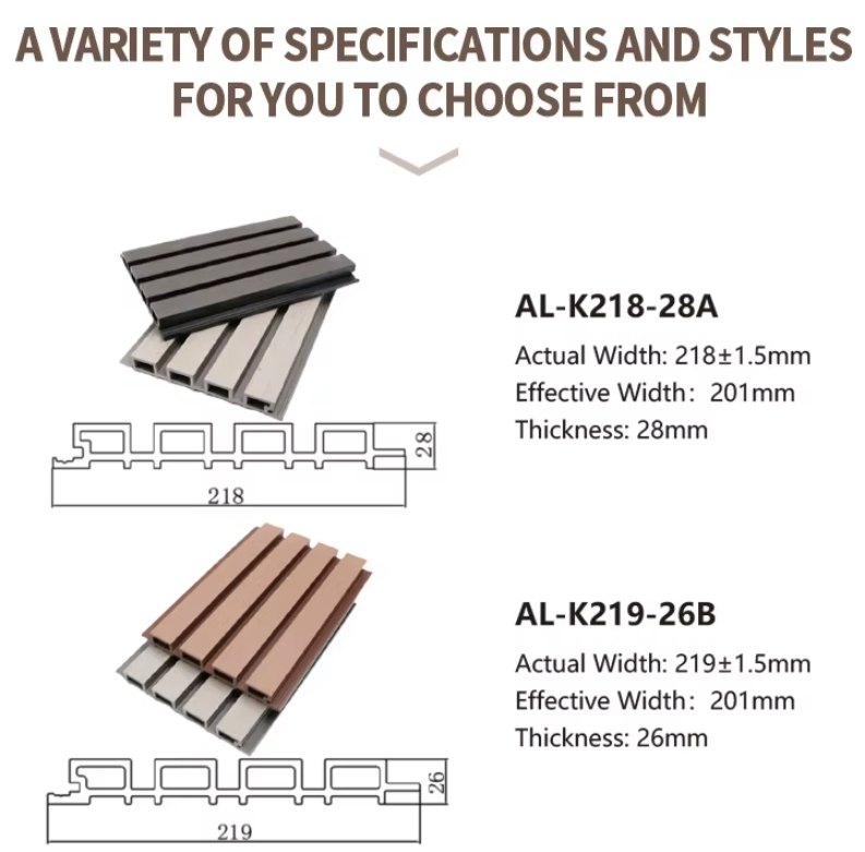 Outdoor Partition Wall Board Cladding Fluted Decorative Exterior WPC Wall Panel