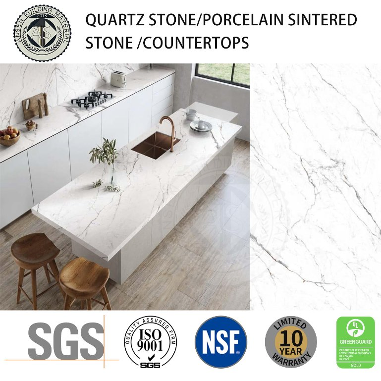 3D Ink Printed 2cm 3cm Quartz Stone Slabs for Building Materials/ Counter Tops/ Kitchen Countertops with SGS Certificate