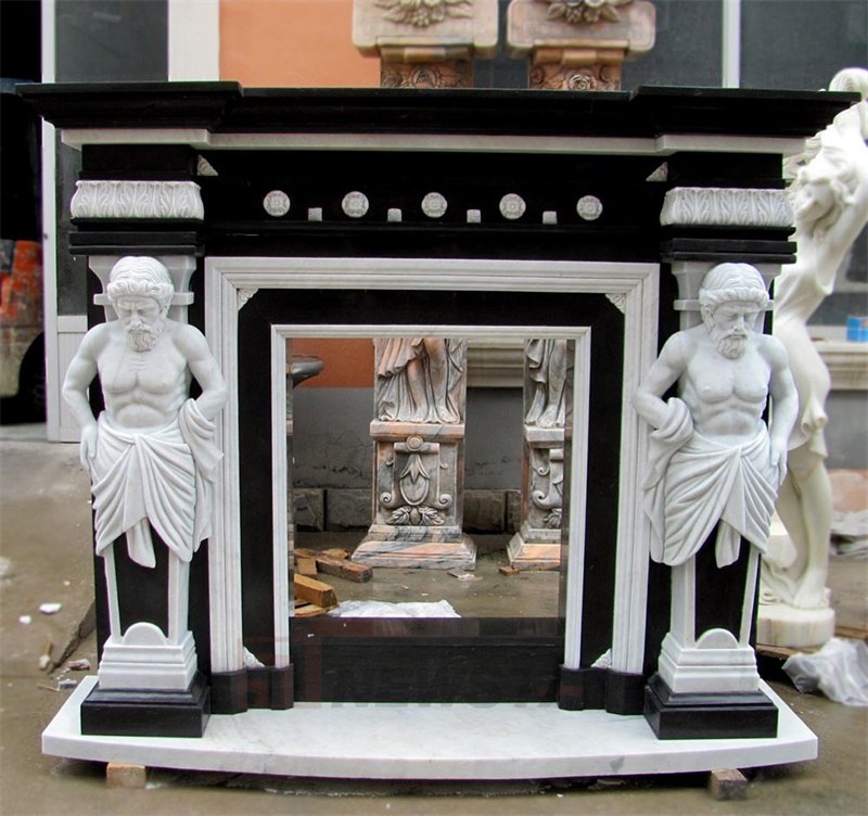 Newstar Custom China Hanging Fireplace Black Marble Fireplace Mantel