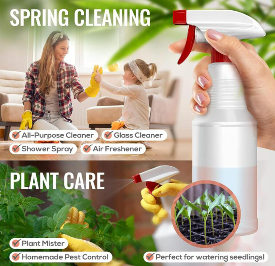 4 Pack Refillable Empty Spray Bottles for Cleaning Solutions