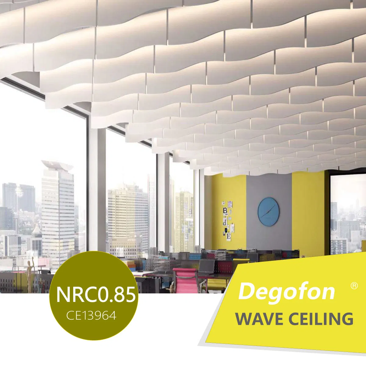 Noise Control Acoustic Ceiling Panel Fiberglass Baffle Beam