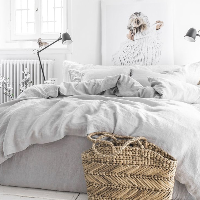 Natural 100% French Flax Linen Stone Washed Duvet Cover Set Bed Sheet Set Luxury Bedding Set