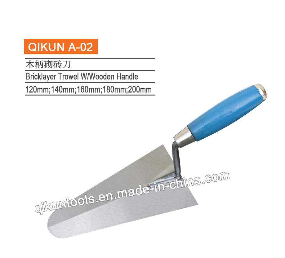 a-100 Construction Decoration Paint Hardware Hand Tools Wooden Handle Bricklayer Bricklaying Trowel