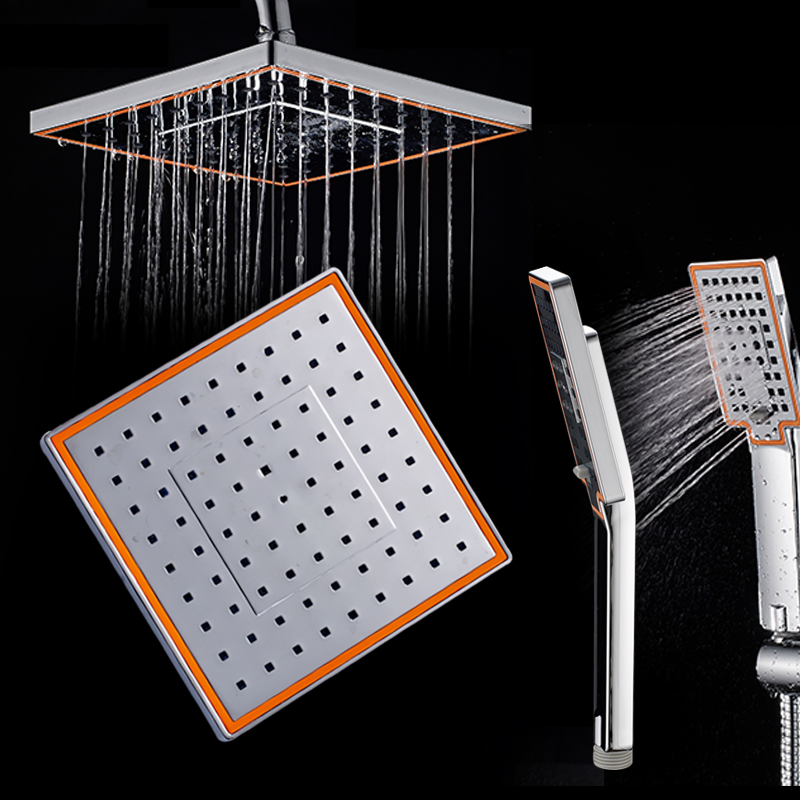 Homeshow Customized Three Function Matte Black Shower Head Set, Bathroom Rain Shower Heads and Bath Shower