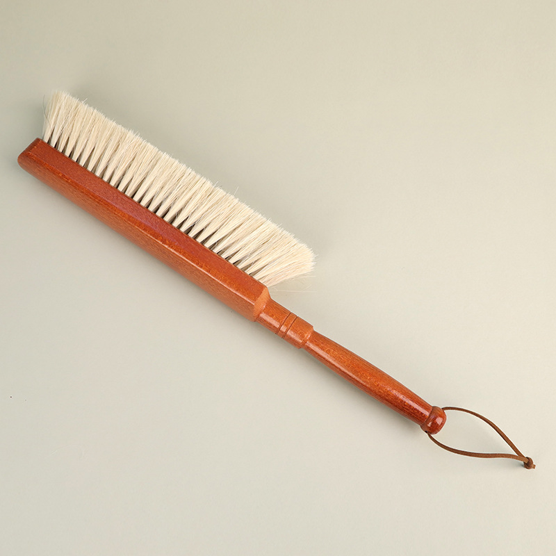 Natural Horsehair or Wool Blend Bristle Sweep Beechwood Carpet and Bedding Brush