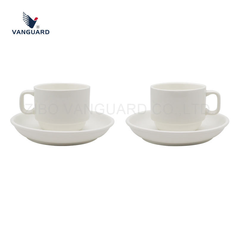 Wholesale White Resistant Tea Cup Set Custom Porcelain Coffee Milk Cup Set