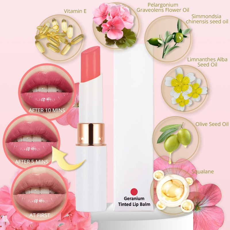 Natural Hydrating Moisturizing Tinted Lip Balm with Vitamin E
