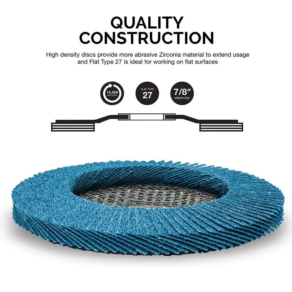 4-1/2" X 5/8"-11 T29 - Angle Face Zirconia Alumina Fiberglass Flap Disc, 120 Grit