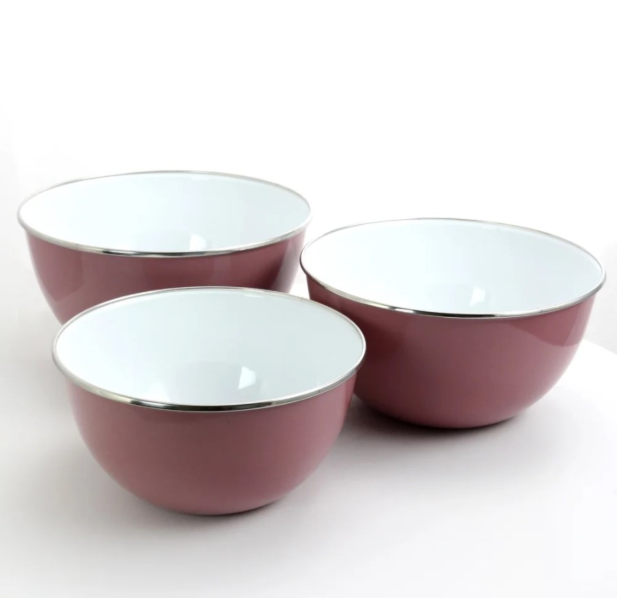 Factory Wholesale Enamel Cookware Tableware Storage Bowl with S/S Rim Salad Bowl