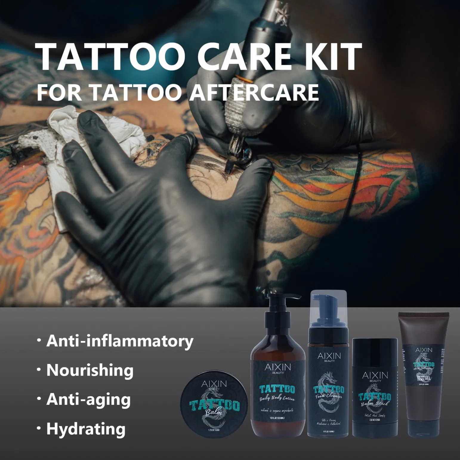 Beauty Cosmetics Skin Care Tattoo Care Prevents Ink Fading Moisturizer Tattoo Aftercare Set