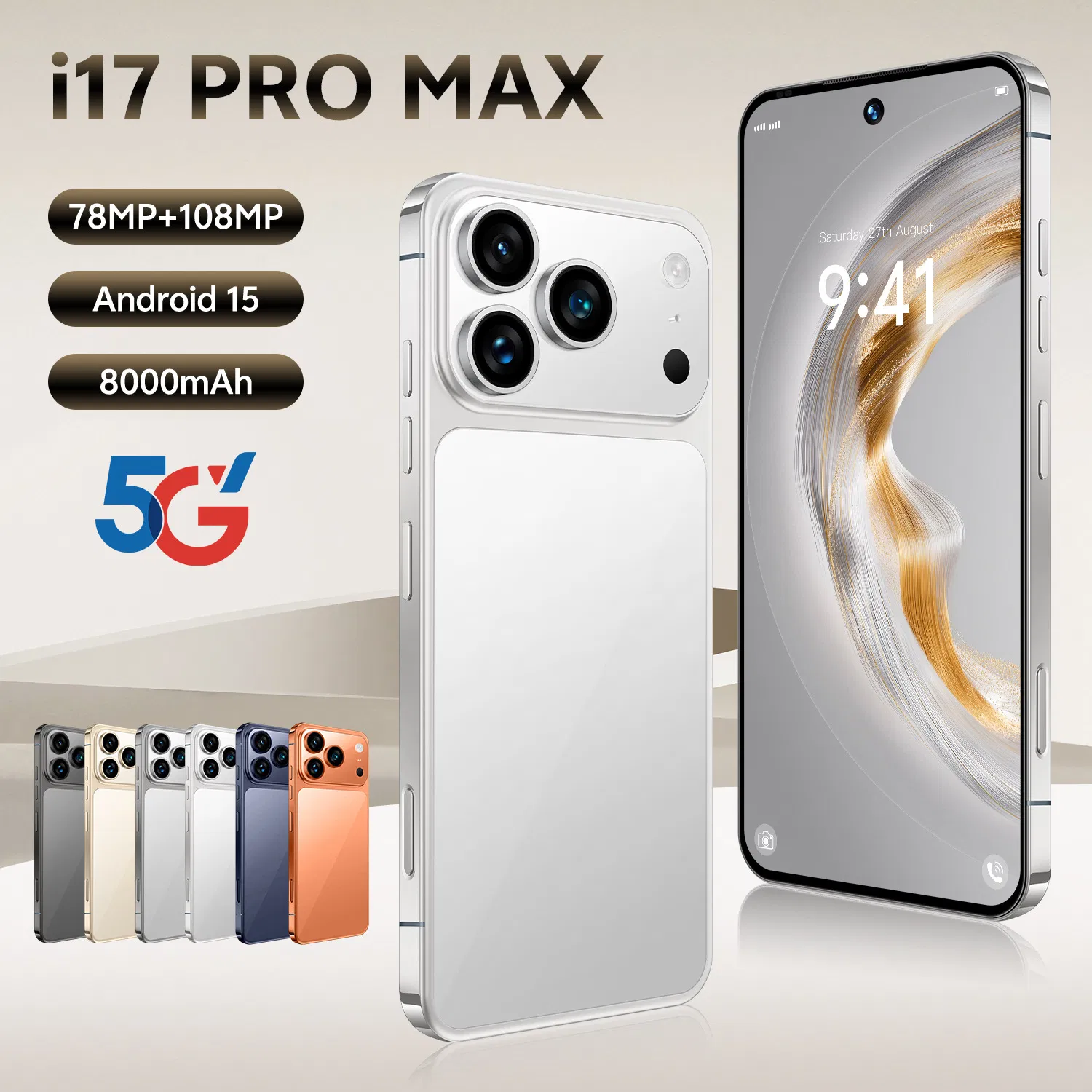 Смартфон I17 PRO Max 8/256GB, 7.3" AMOLED 120Гц, 108МП