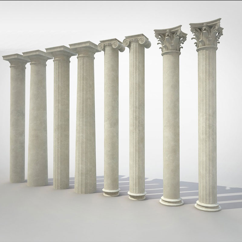 Hand Carved Exterior Decorative Pillar Stone Marble Columns for Sale