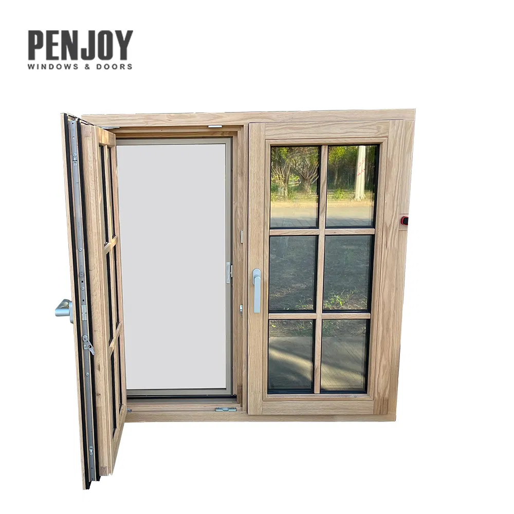 Penjoy Factory Price Wood Frame Glass Solid Wood Windows Tilt and Turn Windows for Vills