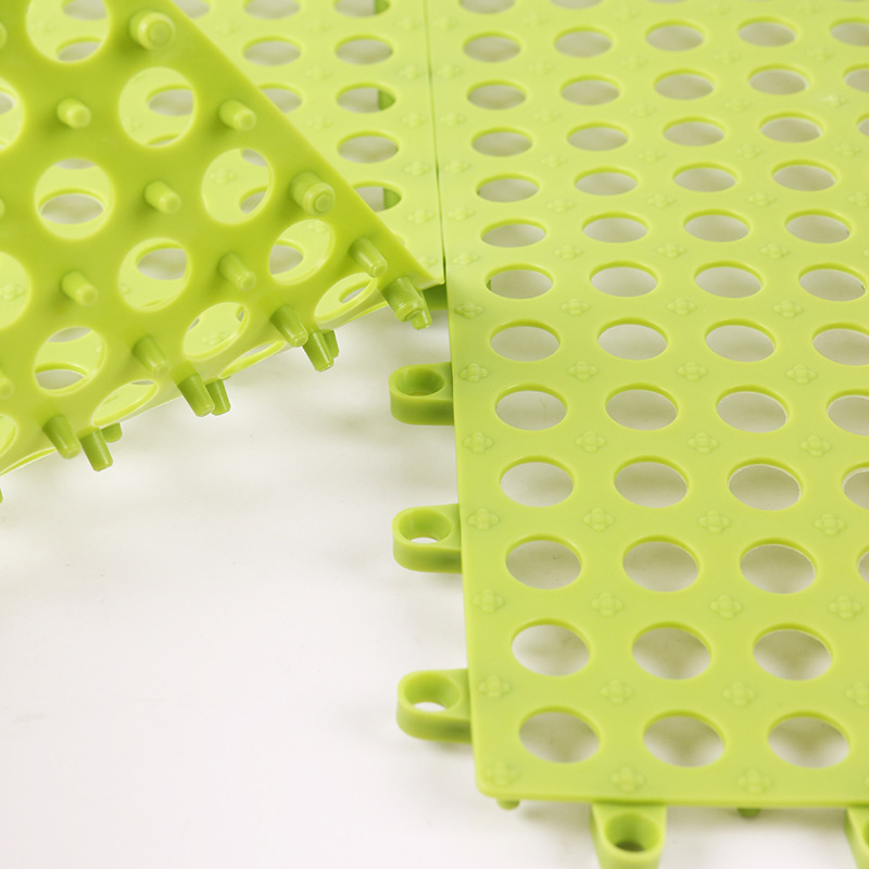 Interlocking Rubber Floor Tiles with Drain Holes Soft Cushion Mats Ez29621