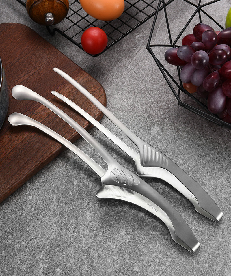 Stainless Steel Food Tongs Ergonomic Barbecue Clamp for Safe Handling Wbb29862