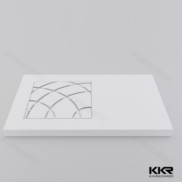 Square Acrylic Solid Surface Pure White Stone Bathroom Shower Tray Shower Base