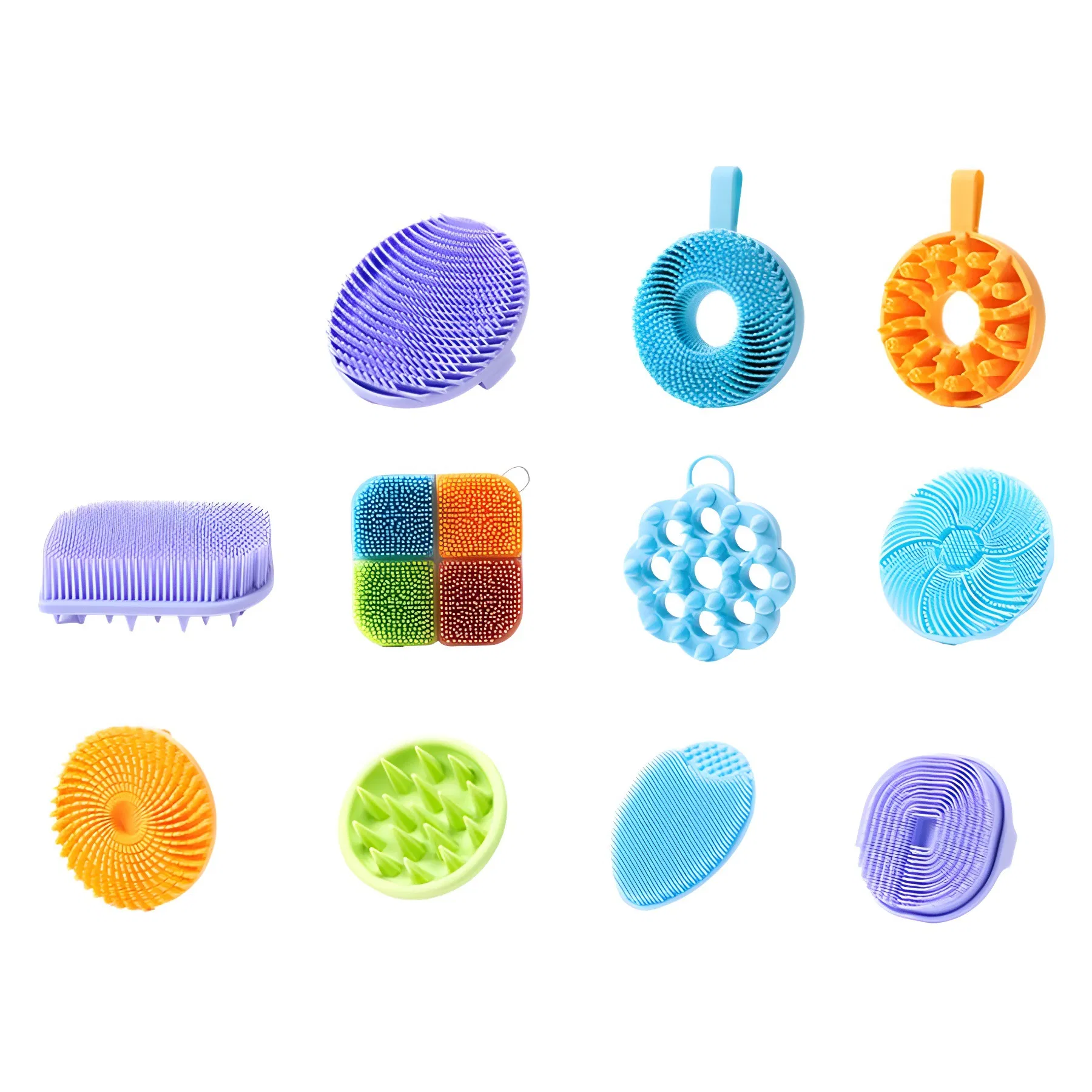 Wholesale Hot Sales Double Sided Silicone Cleaning Shower Brush Household Multi Functional Scrubbing Baby Bath Massage Washing