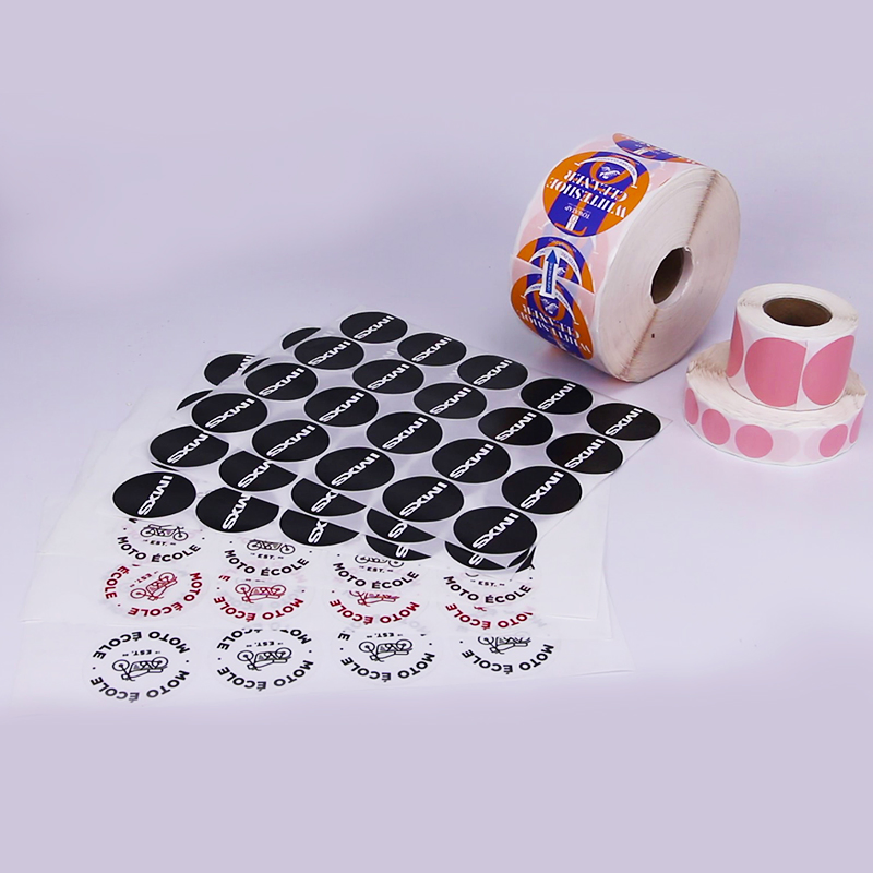 Waterproof Vinyl Label Business Circle Logo Label Printing 3inch Round Sticker Roll