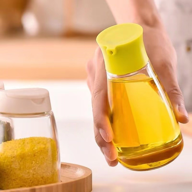 Household Glass Sesame Oil Bottle Vinegar Bottle Kitchen Edible Sesame Oil Pot Dining Table Glass Soy Sauce Bottle Without Hanging Oil
