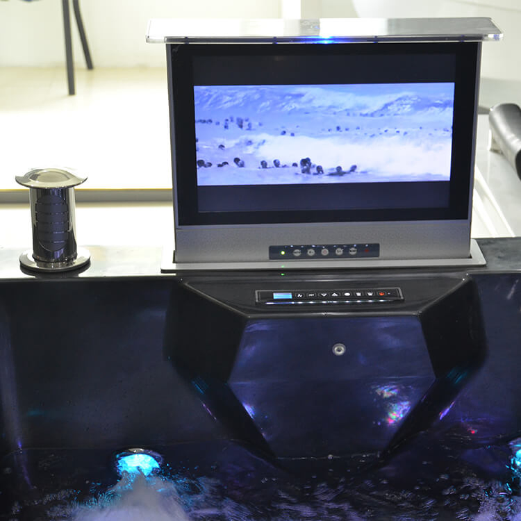 Двухместная акриловая ванна с гидромассажем и водопадом