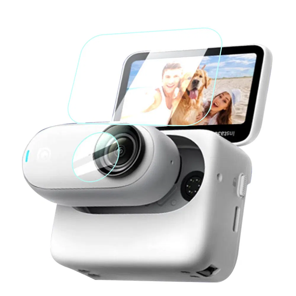 for Insta360 Go 3 Camera Tempered Glass Screen Film + Lens Film Anti-Scratch Screen Lens Protector Set