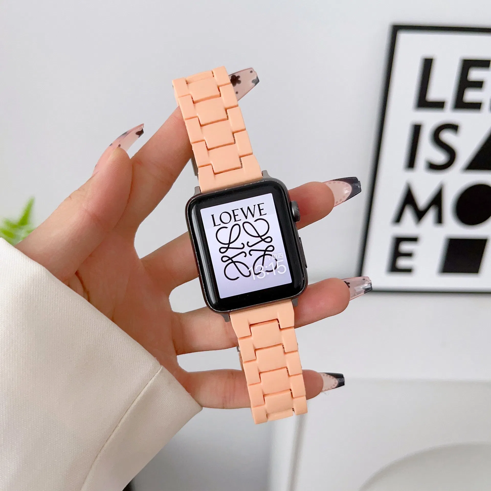 iWatch Sanzhu Candy Color Strap PC Imitation Resin Strap