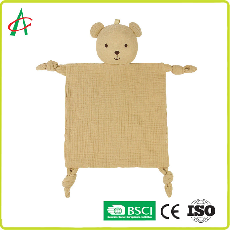 Baby Cotton Gauze Towel Baby Nibble to Sleep with Handkerchief Rabbit Toy Renewable Material