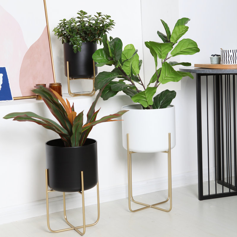 Metal Planter Pot for Home Deco, Plants and Furniture