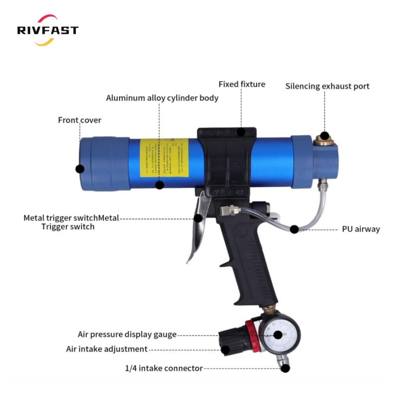 Caulk Gun Kit, Glue Gun Smooth Silicone Caulking Gun for Kitchen Bathroom Window Sink Joint