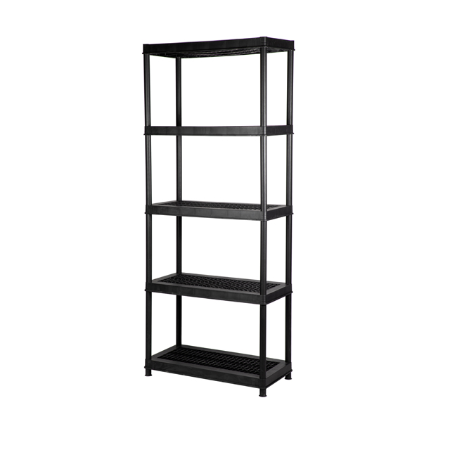 Black 18 36X18X72-Inch 5 Tier 150 Lbs Per Shelf Plastic Storage Shelf Multipurpose Display Heavy Duty
