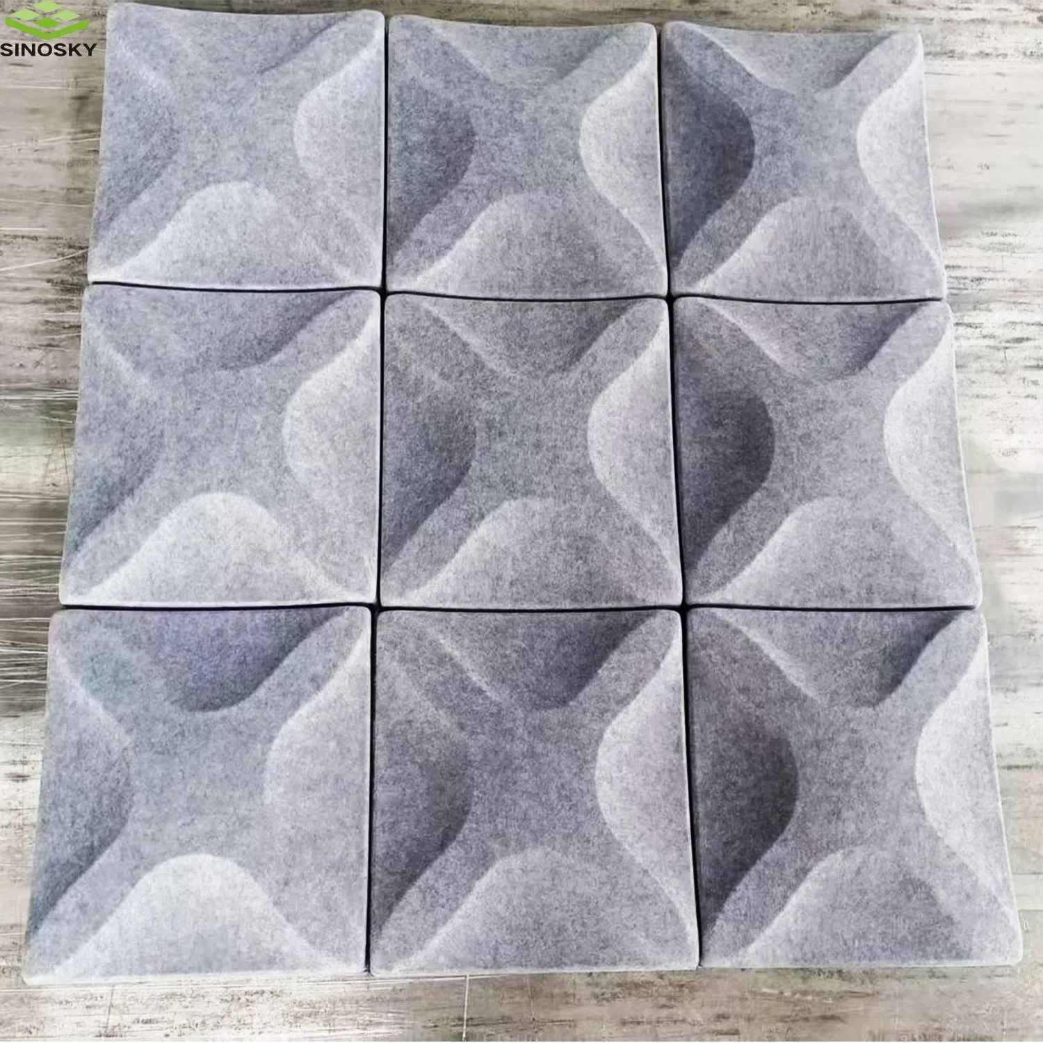 Square-Shaped Round Circular Triangle-Shaped 3D Pet Fiber Decorative Panel