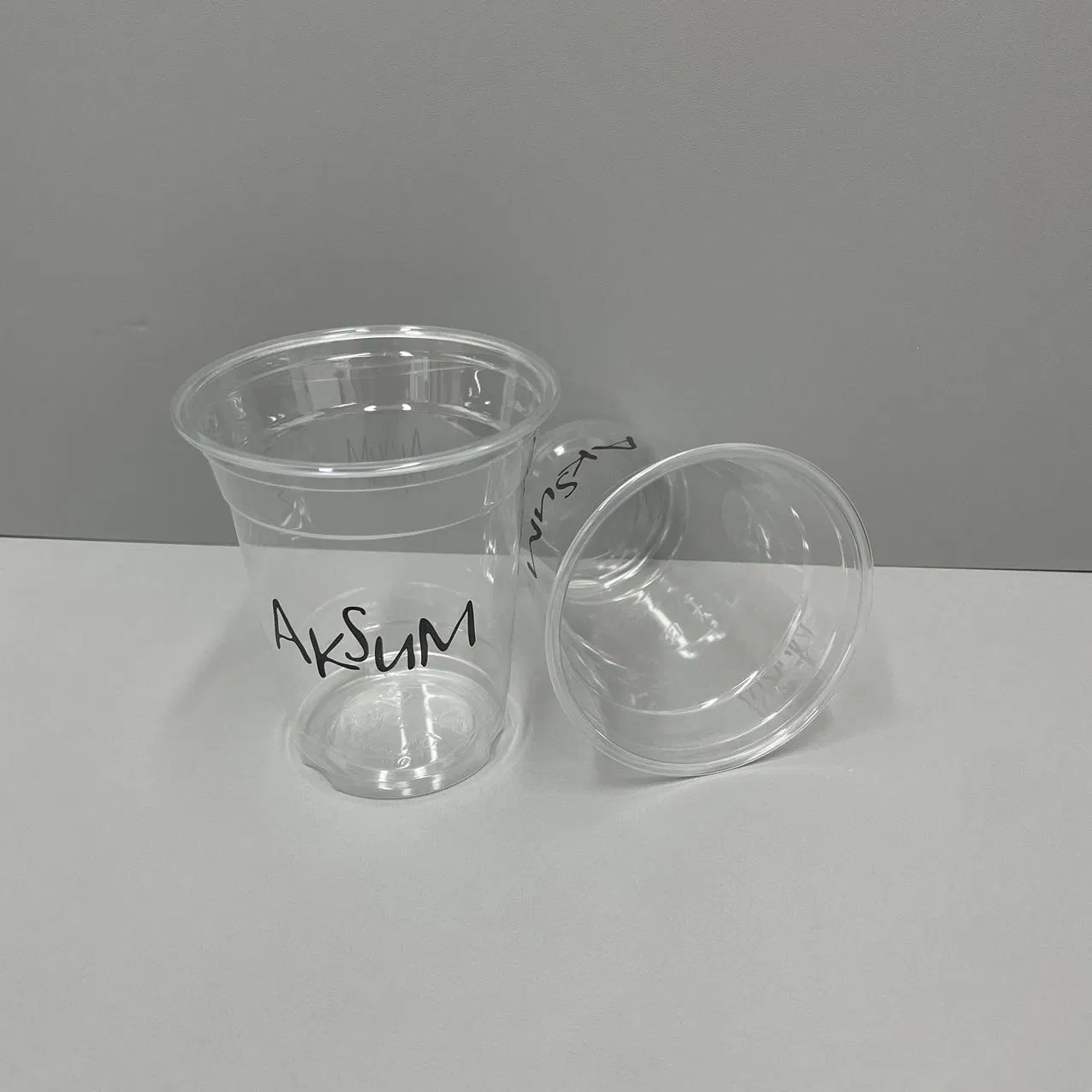 12oz 16oz 20oz 24oz Compostable Clear Plastic Cups Disposable Iced Coffee Cups with Flat Lids Biodegradable Cold Drinking Cups to Go Coff