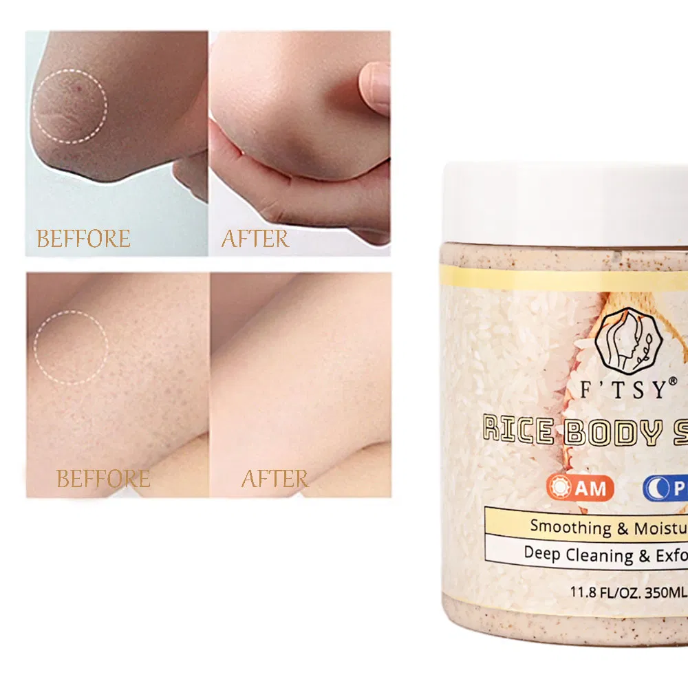 Skin Care Exloliating Deep Cleaning Bath Sugar Rice Body Scrub