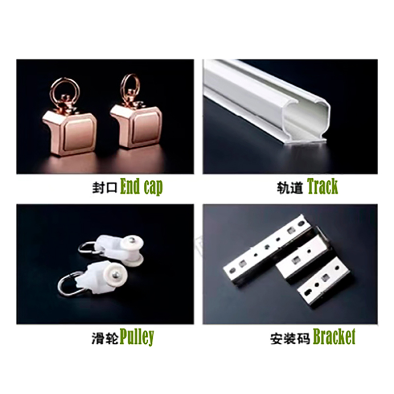 Wholesale Aluminum Silent Curved Straight Motorized Curtain Track Rail Set