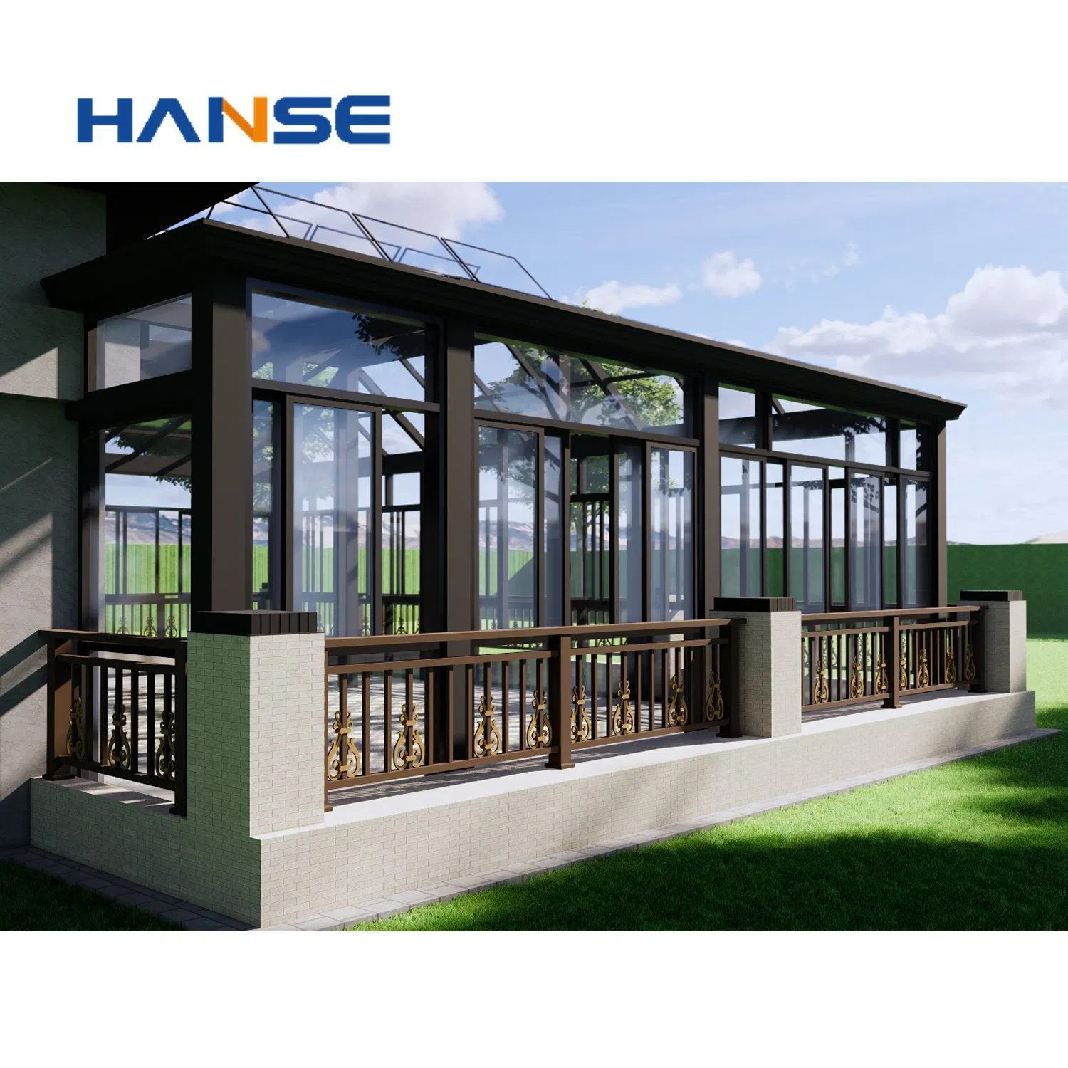 High-Quality Customized Winter House Garden Villa Aluminum Sun House Glass Roof Aluminum 4 Season Sunroom